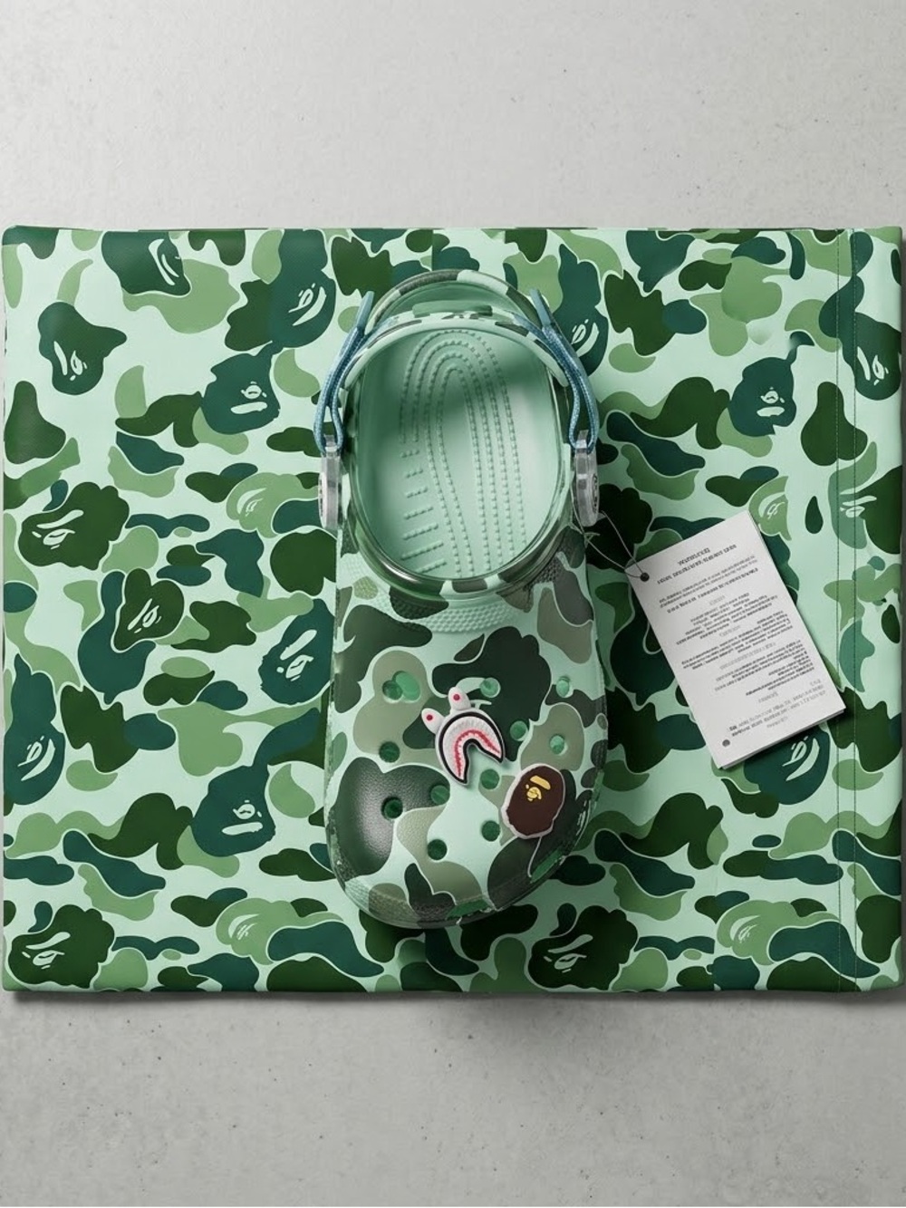 Bape Green Camo Foam Clog with Mint Liner